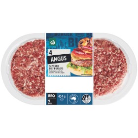 Woolworths+Australian+Angus+Beef+Burgers+454g+Pk+4