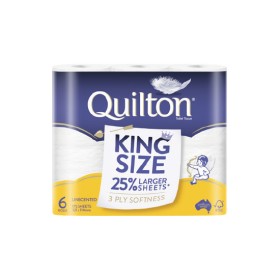 Quilton+King+Size%2C+Shea+Butter+or+Coconut+Oil+Toilet+Tissue+Pk+6