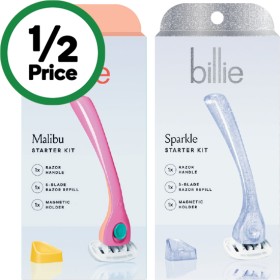 Billie-Malibu-or-Sparkle-Razor-Blade-Starter-Kit on sale