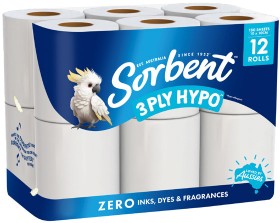 Sorbent+Toilet+Tissue+3+Ply+12+Pack+Selected+Varieties
