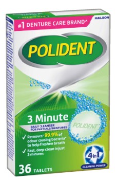 Polident-3-Minute-Daily-Dentures-Cleanser-Tablets-36-Pack on sale