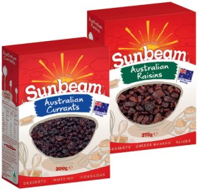 Sunbeam+Raisins+375g+or+Currants+300g