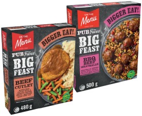 On-The-Menu-Pub-Faves-Big-Feast-Frozen-Meal-480500g-Selected-Varieties on sale