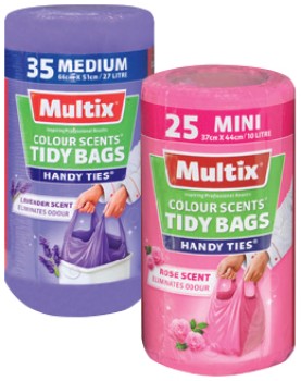 Multix-Colour-Scents-Handy-Ties-Tidy-Bags-Lavender-Medium-35-Pack-or-Rose-Scent-Mini-25-Pack on sale