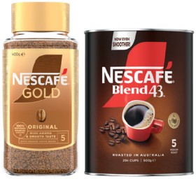 Nescaf%26eacute%3B+Blend+43+Instant+Coffee+500g+or+Gold+Original+400g+Selected+Varieties