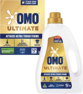 Omo-Ultimate-Laundry-Liquid-2-Litre-or-Powder-2kg on sale