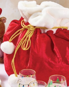 Plush+Fabric+Santa+Sack+1+Each