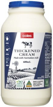 Coles-Thickened-Cream-600mL on sale