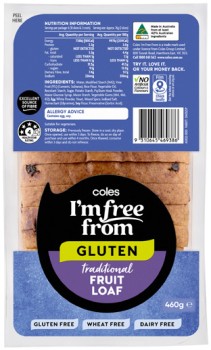 Coles-Im-Free-From-Gluten-Traditional-Fruit-Loaf-460g on sale