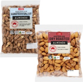Coles+Dry+Roasted%2C+Natural%2C+Smoked+or+Roasted+%26amp%3B+Salted+Almonds+400g+Pack