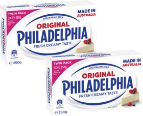 Philadelphia-Cream-Cheese-Block-Twin-Pack-2x250g on sale