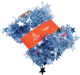 Christmas+Tinsel+Blue+with+Stars+3+Metre+6cm+Diameter