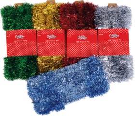 Christmas-Tinsel-Assorted-Colours-10-Metre-5cm-Diameter on sale