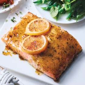 Woolworths+Tasmanian+Salmon+Side+with+Honey%2C+Thyme+Glaze+%26amp%3B+Candied+Orange+Slices+500g