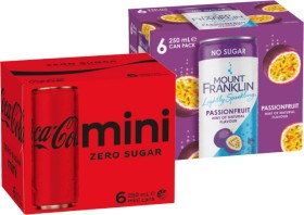 Coca%E2%80%91Cola%2C+Mount+Franklin+or+Deep+Spring+6x250mL+Selected+Varieties