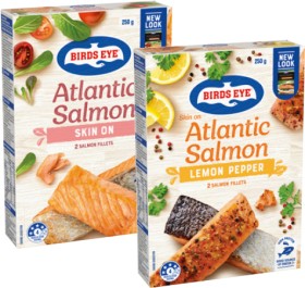 Birds-Eye-Atlantic-Salmon-Skin-On-250g-Selected-Varieties on sale