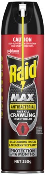 Raid+Max+Antibacterial+Fast+Kill+Crawling+Insect+Killer+Spray+350g
