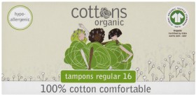 Cottons+Organic+100%25+Cotton+Comfortable+Tampons+16+Pack+Selected+Varieties