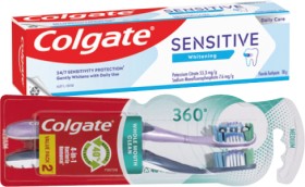 Colgate+Sensitive+Toothpaste+110g%2C+360%26deg%3B+Toothbrush+2+Pack+or+Total+Mint+Waxed+Dental+Floss+100m%2A%2A+Selected+Varieties