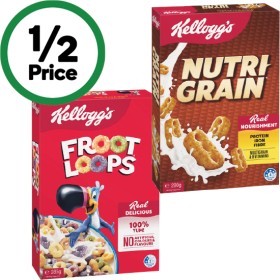 Kelloggs-Nutri-Grain-290g-or-Froot-Loops-Cereal-285g on sale