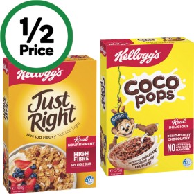 Kelloggs-Coco-Pops-375g-Just-Right-460g-or-Sultana-Bran-Cereal-420g on sale