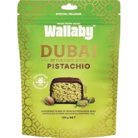 NEW-Wallaby-Dubai-Style-Choc-Bites-Pistachio-120g on sale