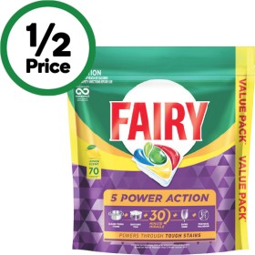 Fairy+5+Power+Action+Dishwasher+Tablets+Pk+70