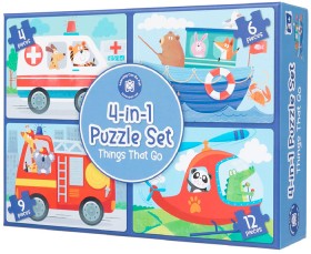 Learning-Can-Be-Fun-4-in-1-Puzzle-Set-Things-that-Go on sale