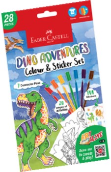 Faber-Castell-Connecter-Pen-Colouring-Set-A5-Dino-Adventures on sale