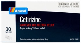 Amcal-Cetirizine-10mg-30-Tablets on sale