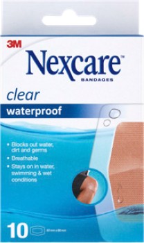 Nexcare+Clear+Waterproof+Strips+Knee+%26amp%3B+Elbow+10+Pack