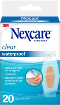 Nexcare-Clear-Waterproof-Strips-Medium-20-Pack on sale