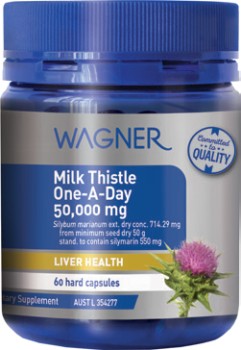 NEW+Wagner+Milk+Thistle+One-A-Day+50%2C000mg+60+Capsules