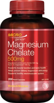 NEW-Microgenics-Magnesium-Chelate-500mg-200-Capsules on sale