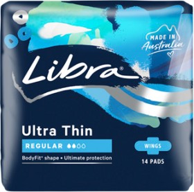 Libra-Ultra-Thin-Regular-Pads-With-Wings-14-Pack on sale