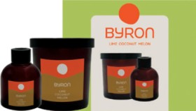 Byron-Lime-Coconut-Melon-Candle-Reed-Diffuser-Gift-Set on sale