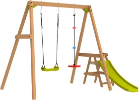Backyard-Blitz-Wooden-Swing-Set-With-Slide on sale