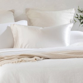 White-Mulberry-Silk-Plain-Pillowcase-by-MUSE on sale