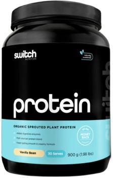 Switch+Nutrition+Organic+Sprouted+Plant+Protein+Vanilla+Bean+900g