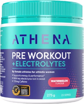 Athena-Preworkout-Electryolytes-Caffeine-Watermelon-275g on sale
