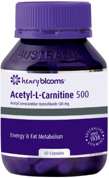 Henry-Blooms-Acetyl-L-Carnitine-500-60-Capsules on sale