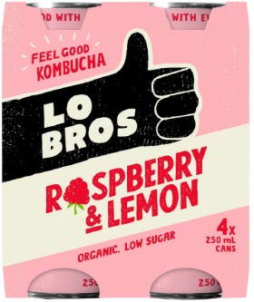 Lo+Bros+Kombucha+Raspberry+%26amp%3B+Lemon+6x4x250ml