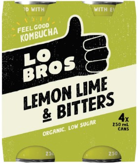 Lo+Bros+Kombucha+Soda+Lemon+Lime+%26amp%3B+Bitters+6x4x250ml