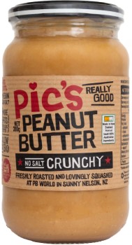Pics-Peanut-Butter-Pics-Really-Good-Peanut-Butter-Crunchy-No-Salt-380g on sale
