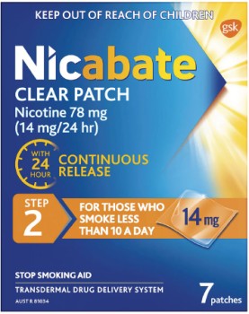 Nicabate+Clear+Patch+14mg+Step+2+Quit+Smoking+7+Patches