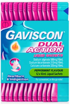 Gaviscon+Dual+Action+Heartburn+Relief+Liquid+Sachets+12+x+10ml
