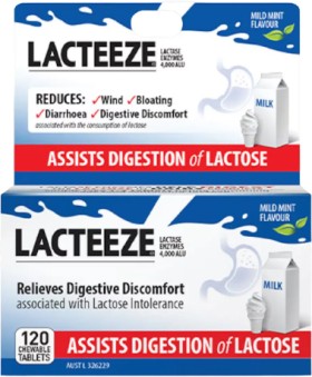 Lacteeze+Mint+Flavour+120+Chewable+Tablets