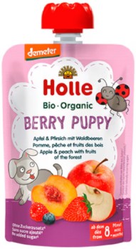 Holle-Berry-Puppy-Apple-Peach-with-Fruits-of-the-Forest-100g on sale