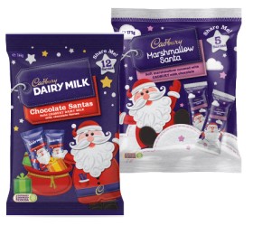 Cadbury+Marshmallow+Santa+5+Pack+or+Chocolate+Santa+Share+Bag+12+Pack%2A