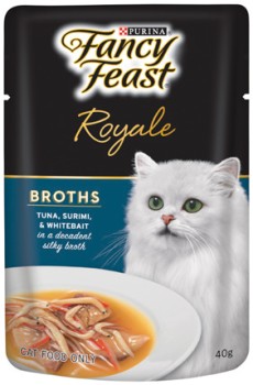 Purina-Fancy-Feast-Royale-Broths-Tuna-Surimi-Whitebait-Wet-Cat-Food-40g on sale